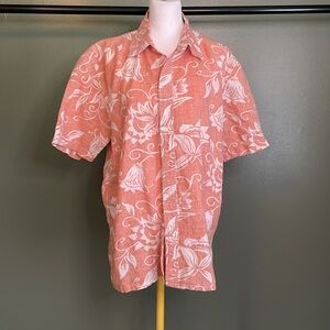 Island Republic Orange and White Casual Button Down Shirt